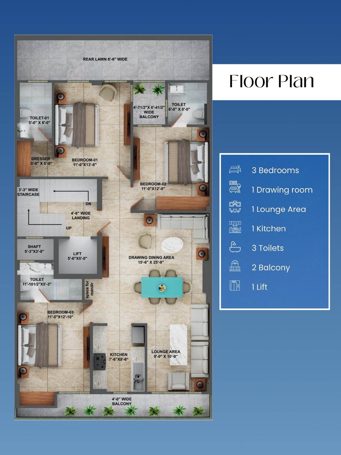 Floor plan for Horizon Floors Sector 63A Gurgaon